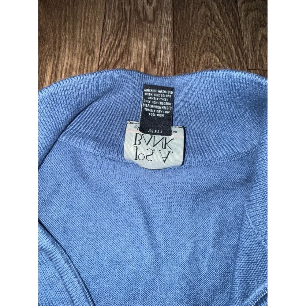 Jos A‎ Bank Signature Collection Blue 100% Pima Cotton Quarter Zip Sweater XL